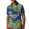 Personalized Parramatta Eels Kid Polo Shirt Aboriginal Pattern with Graffiti Style Design