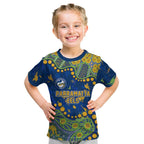 Personalized Parramatta Eels Kid T Shirt Aboriginal Pattern with Graffiti Style Design