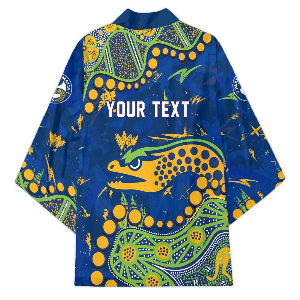 Personalized Parramatta Eels Kimono Aboriginal Pattern with Graffiti Style Design