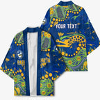 Personalized Parramatta Eels Kimono Aboriginal Pattern with Graffiti Style Design