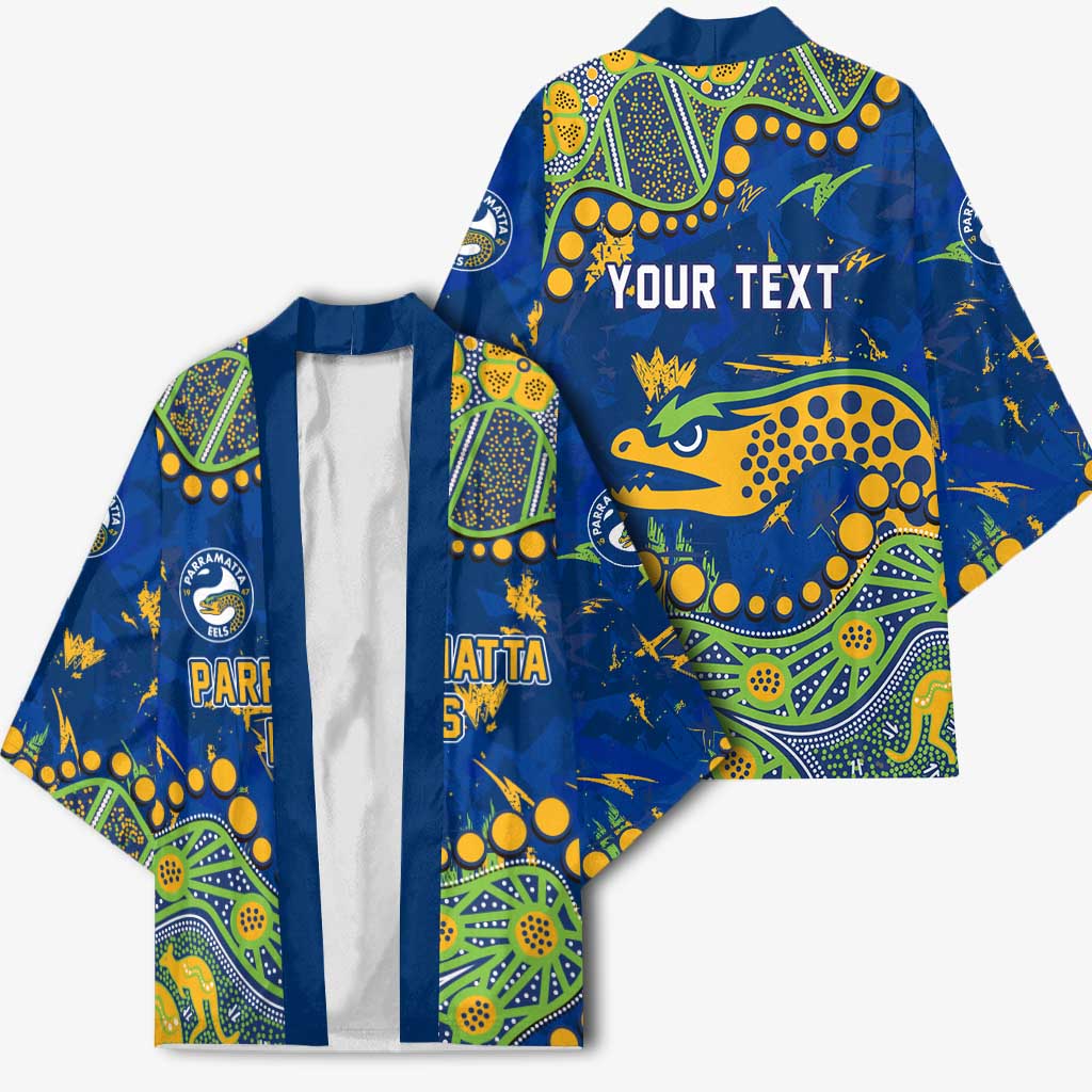 Personalized Parramatta Eels Kimono Aboriginal Pattern with Graffiti Style Design