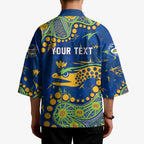 Personalized Parramatta Eels Kimono Aboriginal Pattern with Graffiti Style Design