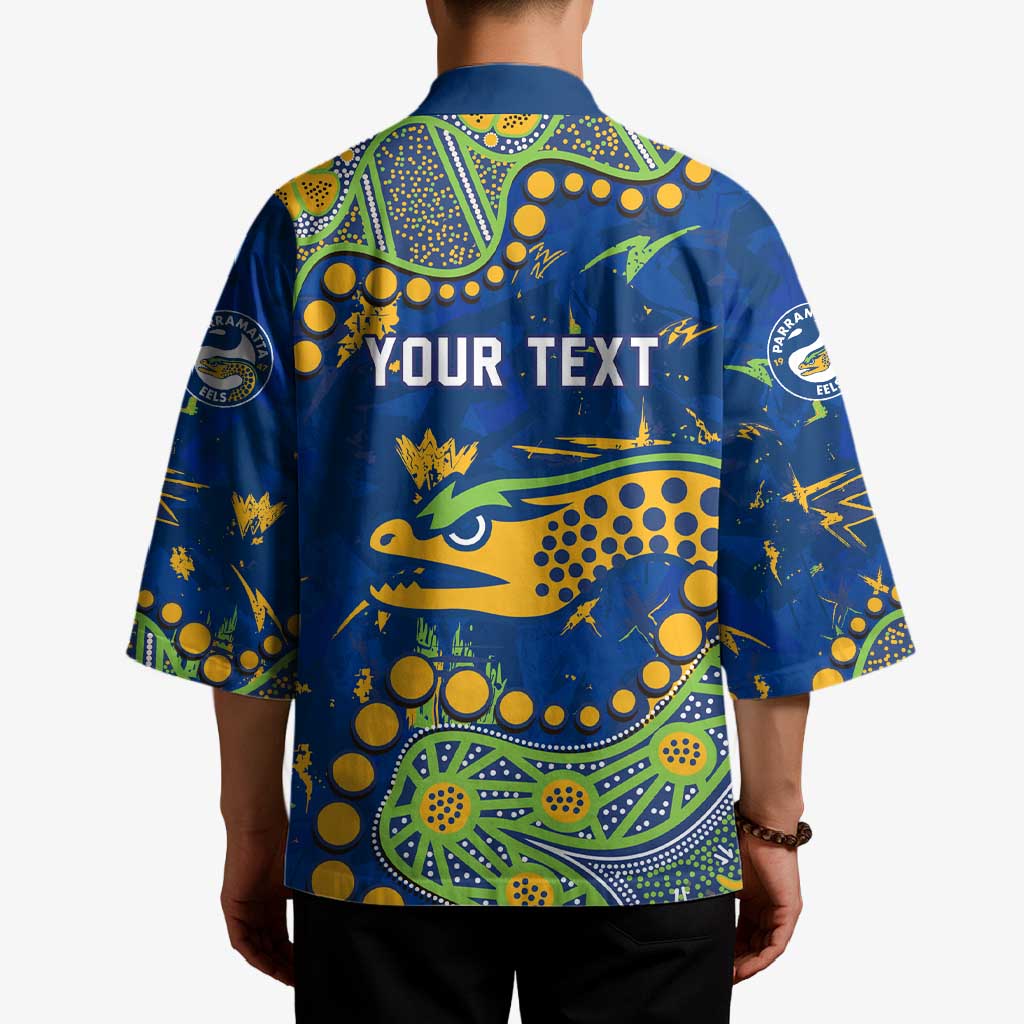 Personalized Parramatta Eels Kimono Aboriginal Pattern with Graffiti Style Design