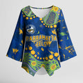 Personalized Parramatta Eels Kimono Sleeve Blouse Aboriginal Pattern with Graffiti Style Design