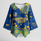 Personalized Parramatta Eels Kimono Sleeve Blouse Aboriginal Pattern with Graffiti Style Design