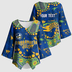 Personalized Parramatta Eels Kimono Sleeve Blouse Aboriginal Pattern with Graffiti Style Design