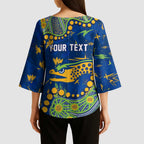 Personalized Parramatta Eels Kimono Sleeve Blouse Aboriginal Pattern with Graffiti Style Design