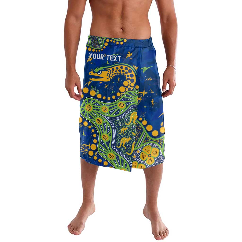 Personalized Parramatta Eels Lavalava Aboriginal Pattern with Graffiti Style Design