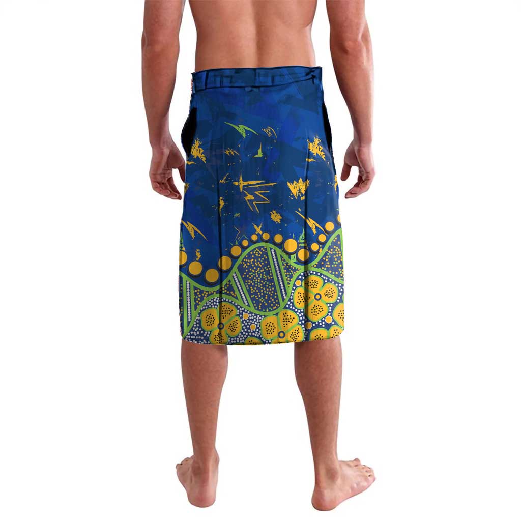 Personalized Parramatta Eels Lavalava Aboriginal Pattern with Graffiti Style Design