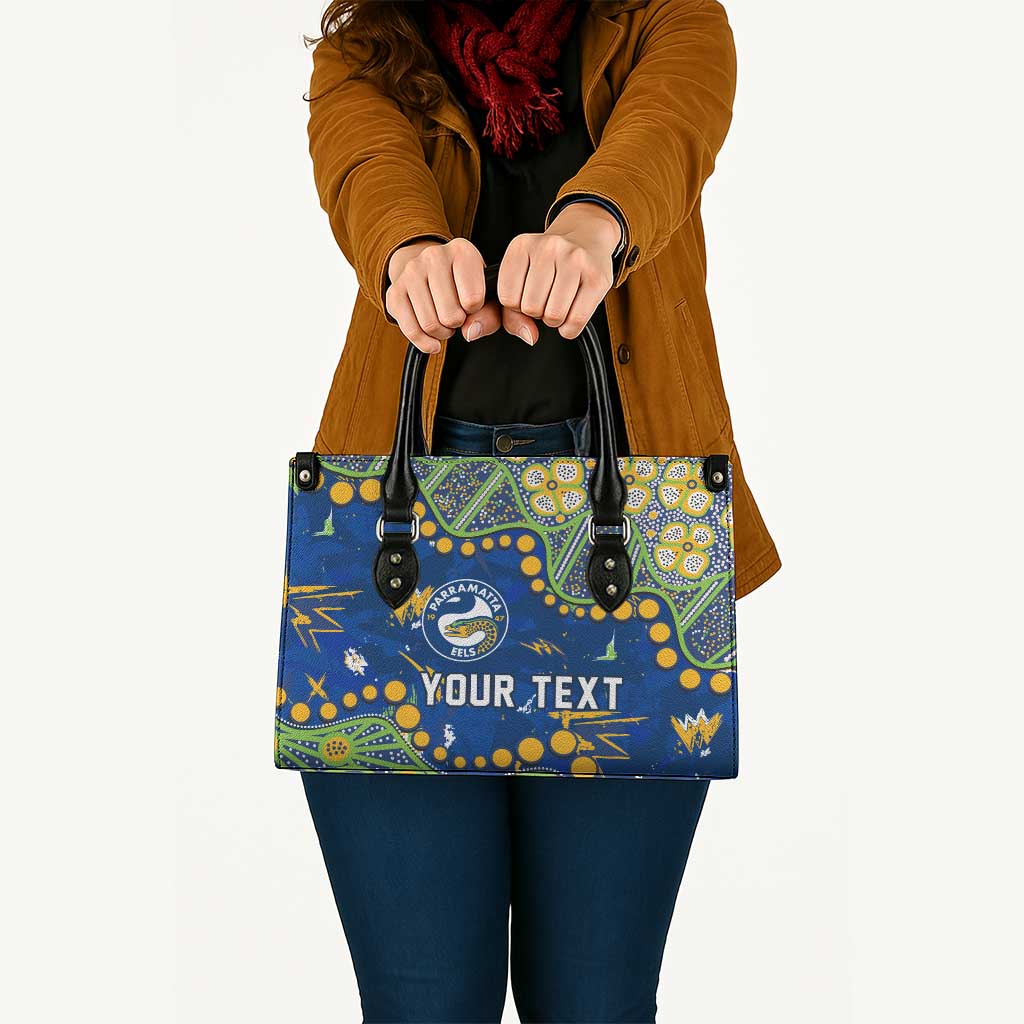 Personalized Parramatta Eels Leather Bag Aboriginal Pattern with Graffiti Style Design