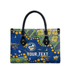 Personalized Parramatta Eels Leather Bag Aboriginal Pattern with Graffiti Style Design