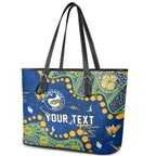 Personalized Parramatta Eels Leather Tote Bag Aboriginal Pattern with Graffiti Style Design
