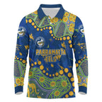 Personalized Parramatta Eels Long Sleeve Polo Shirt Aboriginal Pattern with Graffiti Style Design
