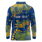Personalized Parramatta Eels Long Sleeve Polo Shirt Aboriginal Pattern with Graffiti Style Design