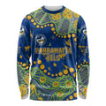 Personalized Parramatta Eels Long Sleeve Shirt Aboriginal Pattern with Graffiti Style Design