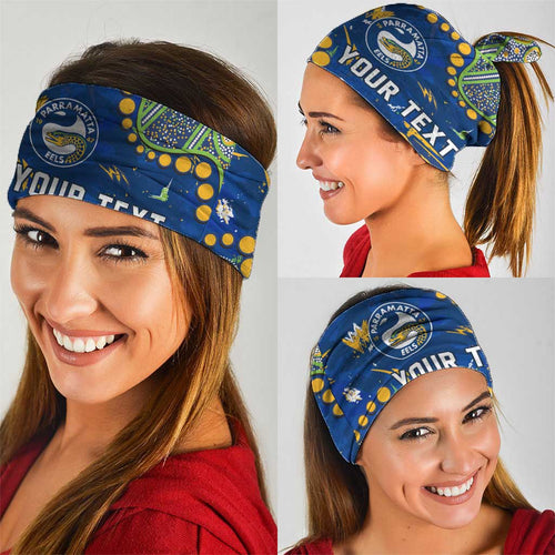 Personalized Parramatta Eels Neck Gaiter Aboriginal Pattern with Graffiti Style Design