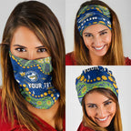 Personalized Parramatta Eels Neck Gaiter Aboriginal Pattern with Graffiti Style Design