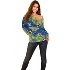 Personalized Parramatta Eels Off Shoulder Sweater Aboriginal Pattern with Graffiti Style Design