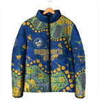 Personalized Parramatta Eels Padded Jacket Aboriginal Pattern with Graffiti Style Design