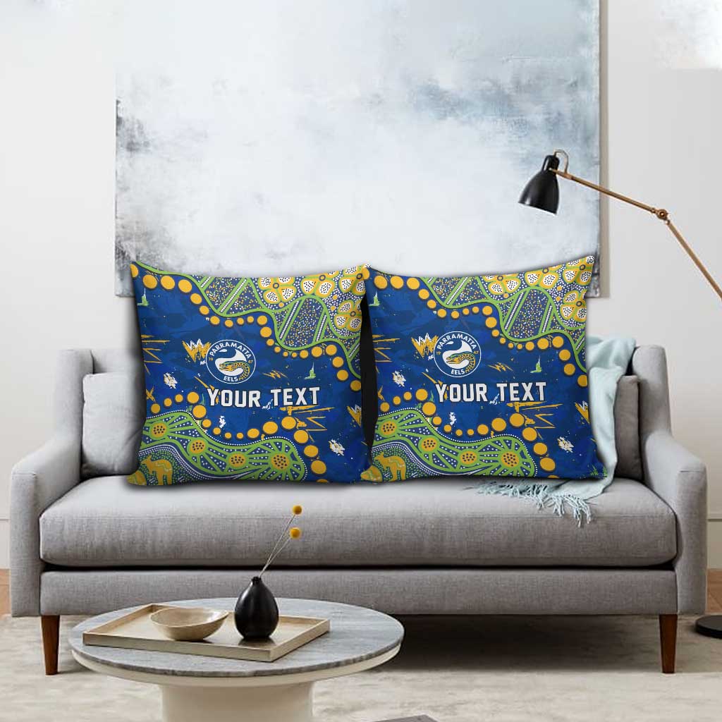 Personalized Parramatta Eels Pillow Cover Aboriginal Pattern with Graffiti Style Design