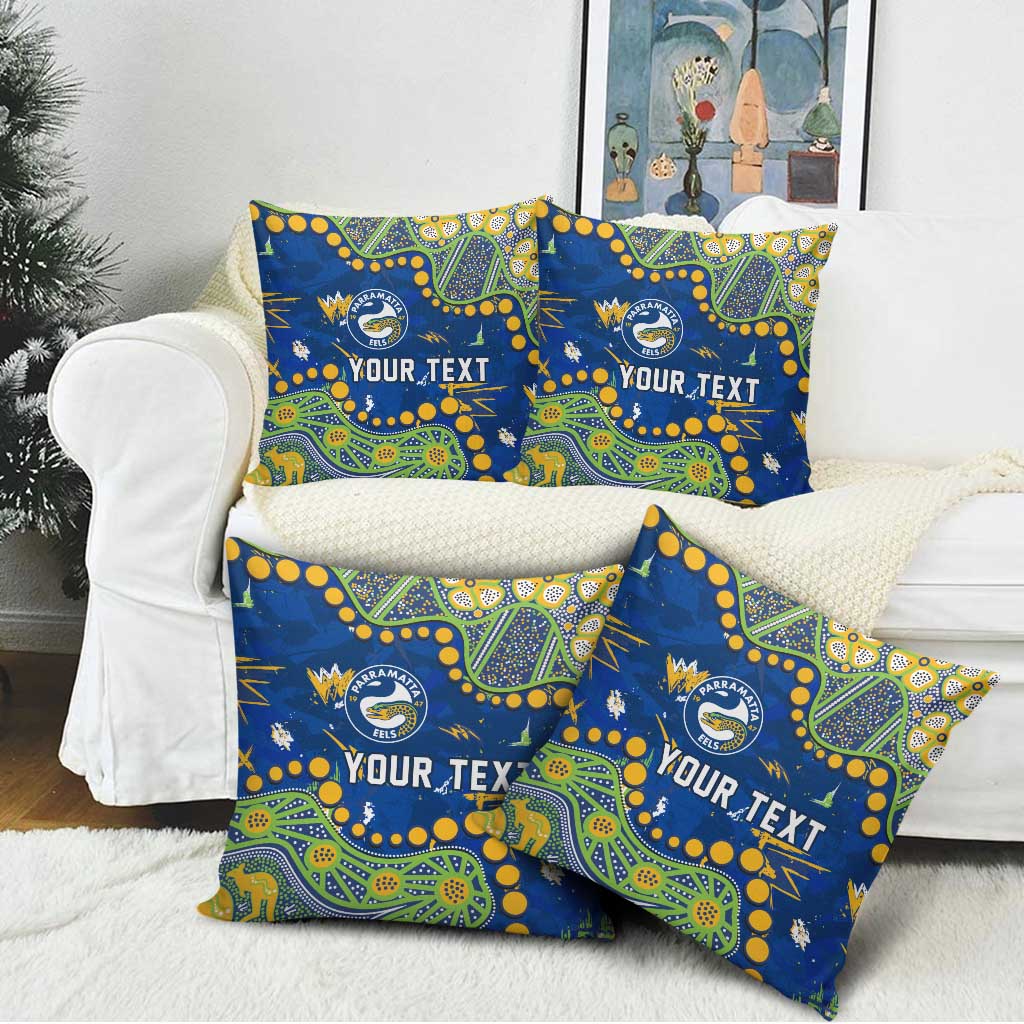 Personalized Parramatta Eels Pillow Cover Aboriginal Pattern with Graffiti Style Design