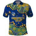 Personalized Parramatta Eels Polo Shirt Aboriginal Pattern with Graffiti Style Design