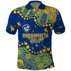 Personalized Parramatta Eels Polo Shirt Aboriginal Pattern with Graffiti Style Design