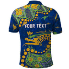 Personalized Parramatta Eels Polo Shirt Aboriginal Pattern with Graffiti Style Design