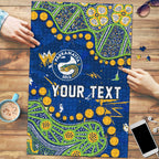 Personalized Parramatta Eels Puzzle Aboriginal Pattern with Graffiti Style Design