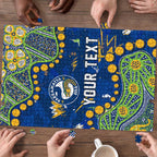 Personalized Parramatta Eels Puzzle Aboriginal Pattern with Graffiti Style Design