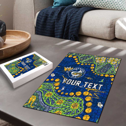 Personalized Parramatta Eels Puzzle Aboriginal Pattern with Graffiti Style Design