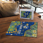 Personalized Parramatta Eels Puzzle Aboriginal Pattern with Graffiti Style Design