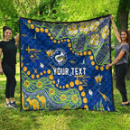 Personalized Parramatta Eels Quilt Aboriginal Pattern with Graffiti Style Design
