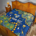 Personalized Parramatta Eels Quilt Aboriginal Pattern with Graffiti Style Design