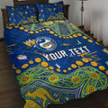 Personalized Parramatta Eels Quilt Bed Set Aboriginal Pattern with Graffiti Style Design