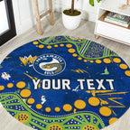 Personalized Parramatta Eels Round Carpet Aboriginal Pattern with Graffiti Style Design