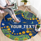 Personalized Parramatta Eels Round Carpet Aboriginal Pattern with Graffiti Style Design