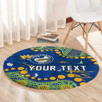 Personalized Parramatta Eels Round Carpet Aboriginal Pattern with Graffiti Style Design