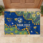 Personalized Parramatta Eels Rubber Doormat Aboriginal Pattern with Graffiti Style Design