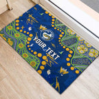 Personalized Parramatta Eels Rubber Doormat Aboriginal Pattern with Graffiti Style Design
