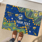 Personalized Parramatta Eels Rubber Doormat Aboriginal Pattern with Graffiti Style Design