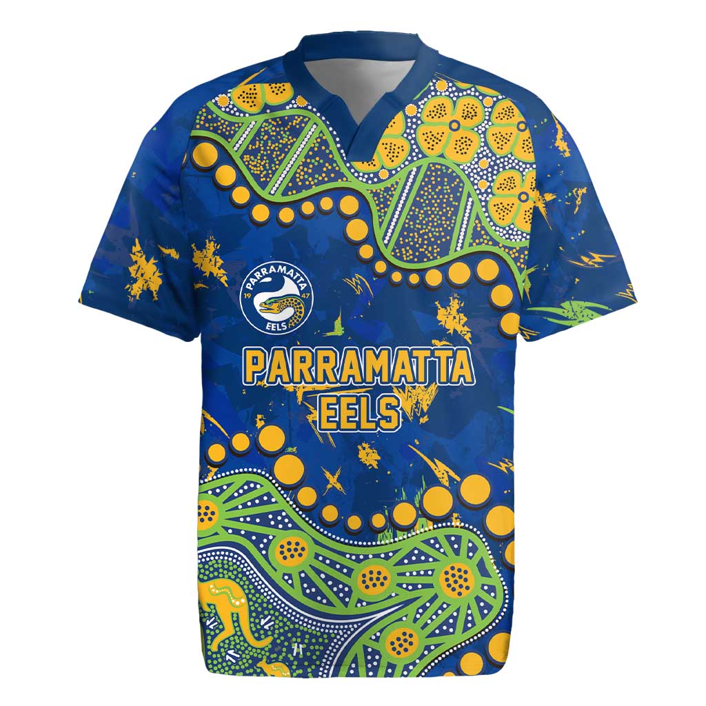 Personalized Parramatta Eels Rugby Jersey Aboriginal Pattern with Graffiti Style Design