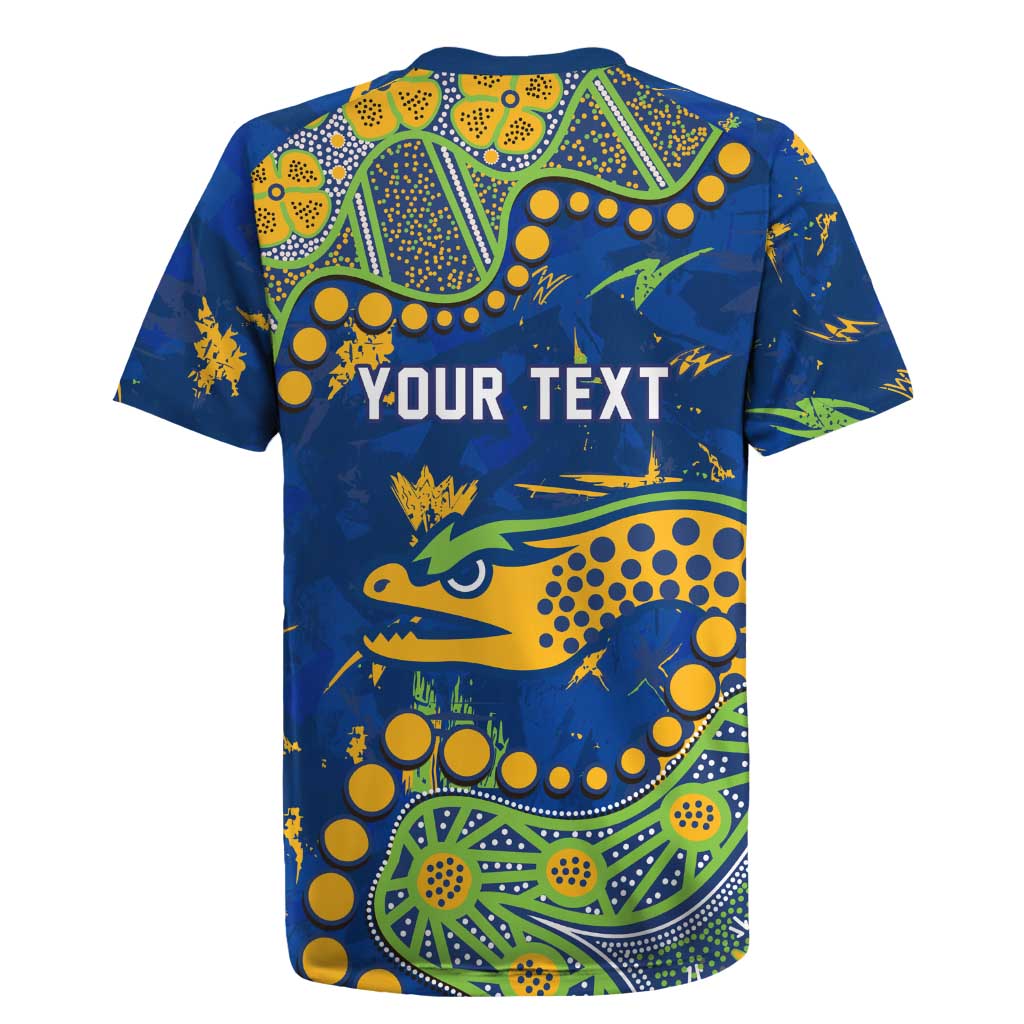 Personalized Parramatta Eels Rugby Jersey Aboriginal Pattern with Graffiti Style Design