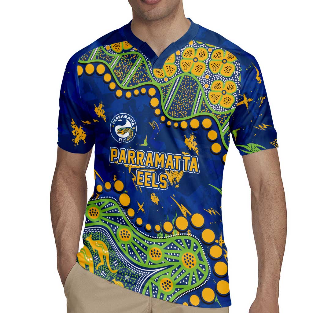 Personalized Parramatta Eels Rugby Jersey Aboriginal Pattern with Graffiti Style Design