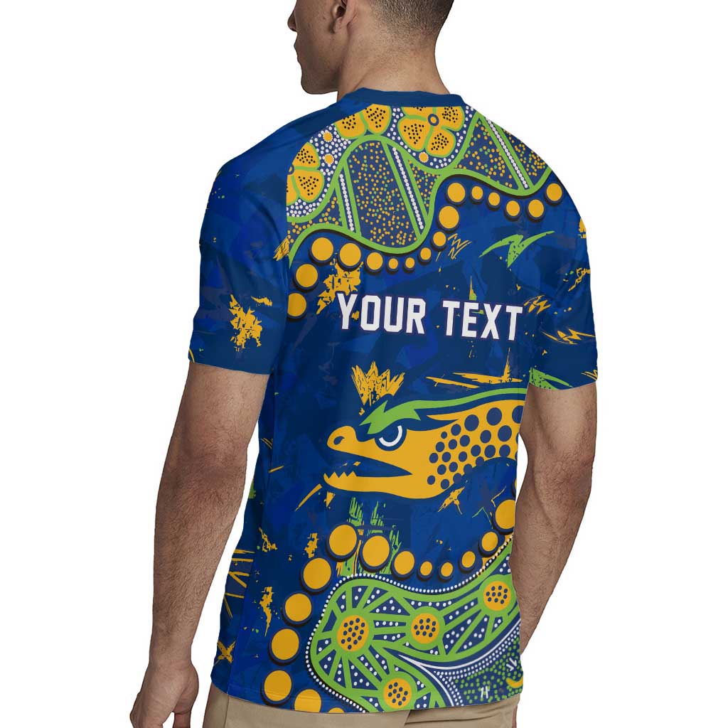 Personalized Parramatta Eels Rugby Jersey Aboriginal Pattern with Graffiti Style Design