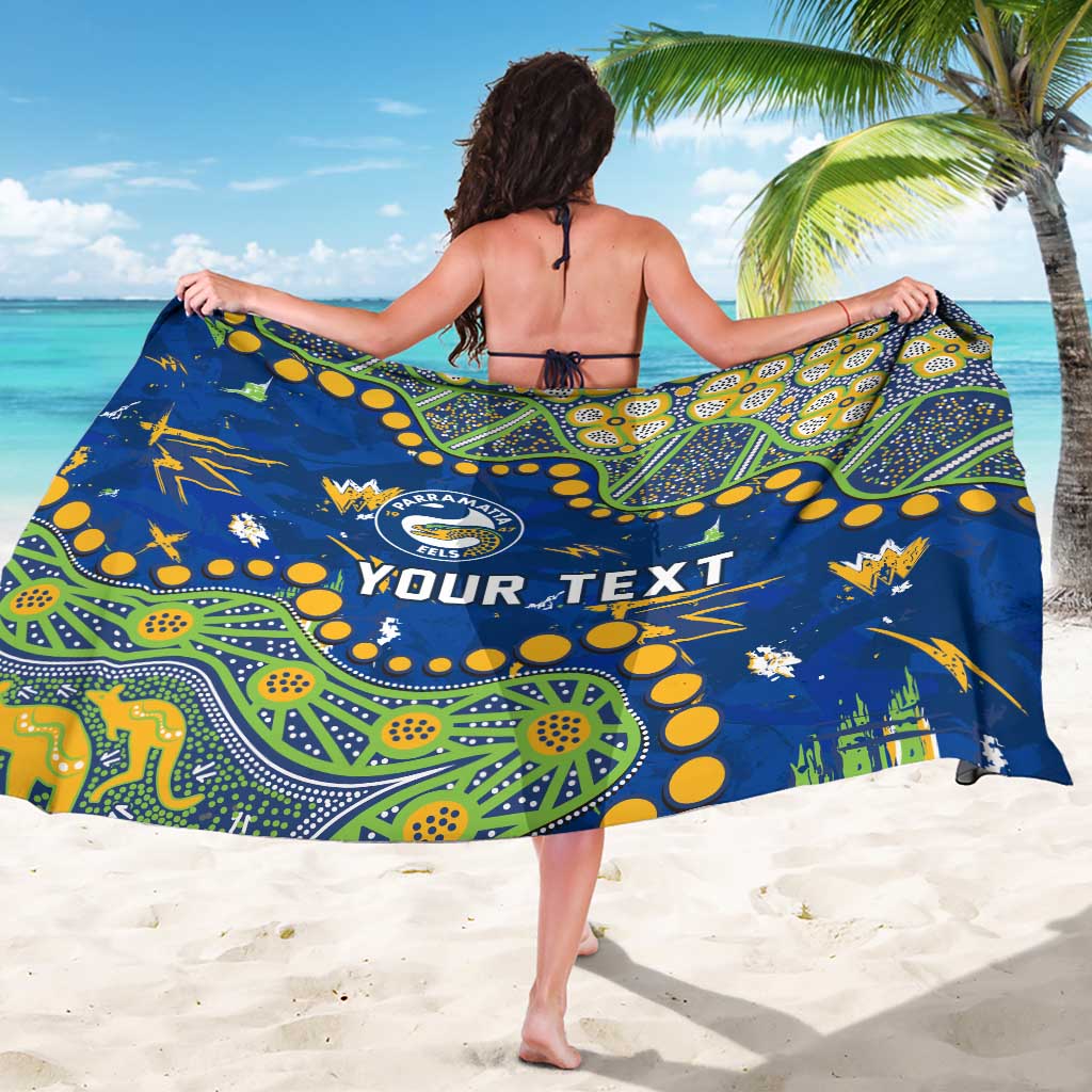 Personalized Parramatta Eels Sarong Aboriginal Pattern with Graffiti Style Design