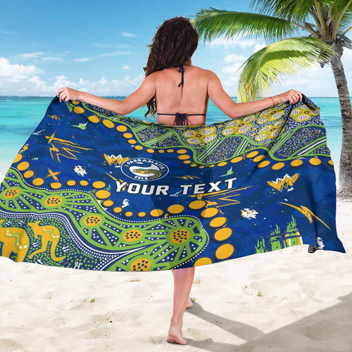 Personalized Parramatta Eels Sarong Aboriginal Pattern with Graffiti Style Design