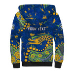Personalized Parramatta Eels Sherpa Hoodie Aboriginal Pattern with Graffiti Style Design
