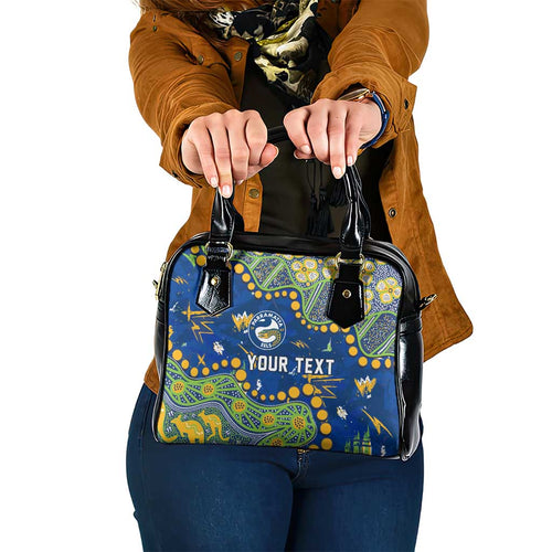 Personalized Parramatta Eels Shoulder Handbag Aboriginal Pattern with Graffiti Style Design