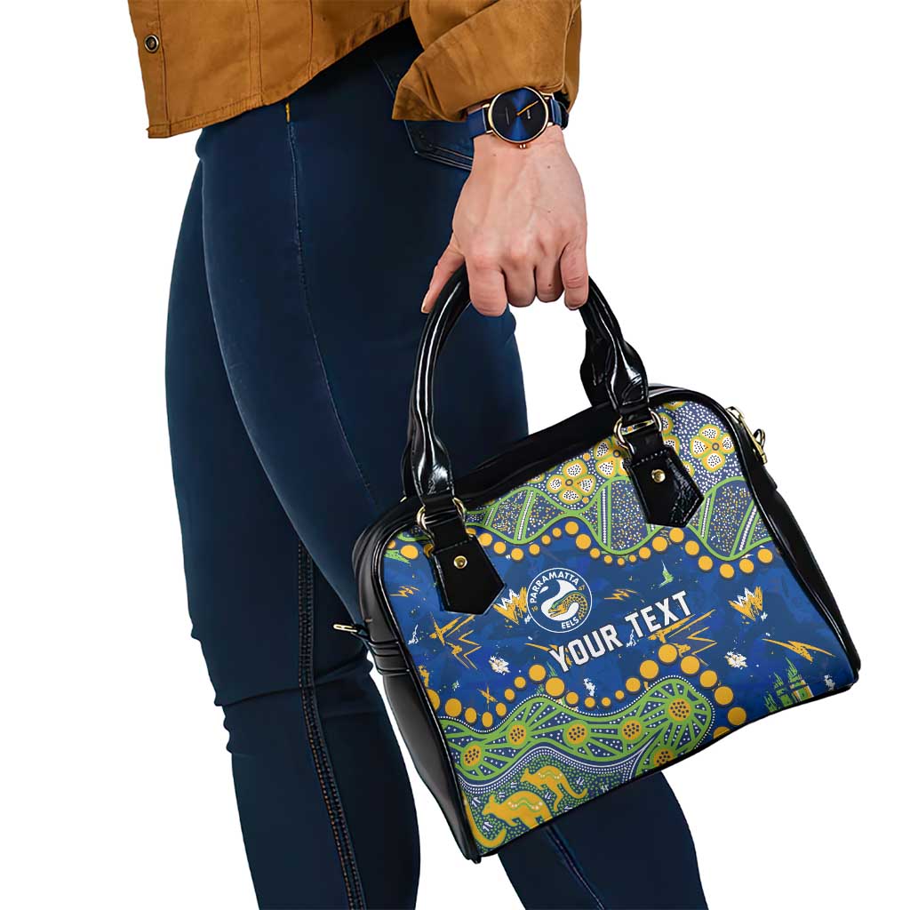 Personalized Parramatta Eels Shoulder Handbag Aboriginal Pattern with Graffiti Style Design
